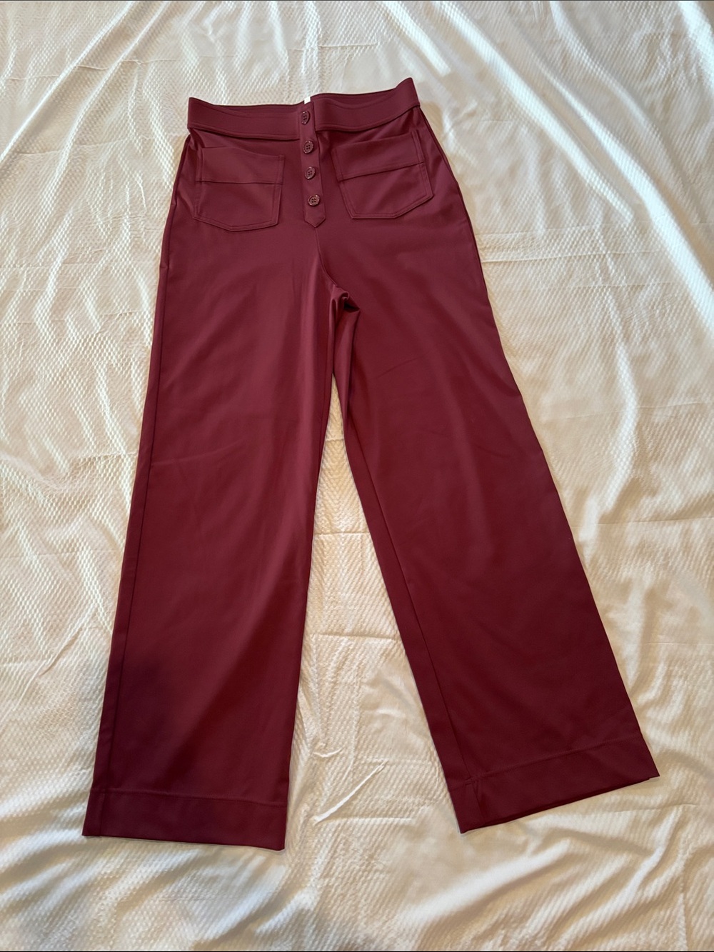 HALARA Women's Wide Leg Trousers in Maroon